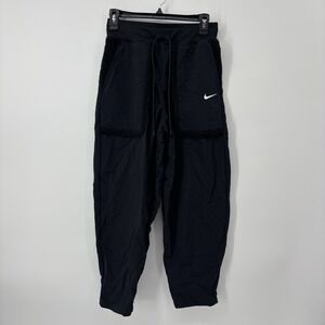 Nike Essential Loose Fit High Rise Black Fleece Jogger Pants Womens Small